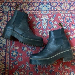 Dr Marten Rometty Black Platform Boots Size 6